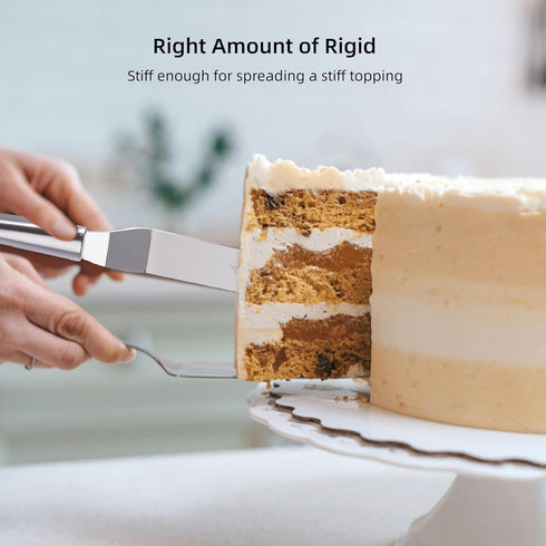 Offset Spatulas Cake Icing Knife 6 8 10 Inch with 3 Metal Hook Angled Cake Frosting Decorating Spatula Set of 3...