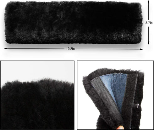 Soft Genuine Sheepskin Wool Auto Seat Belt Cover Seatbelt Shoulder Pad for a More Comfortable Driving, Compatible with All Cars(Beige)...
