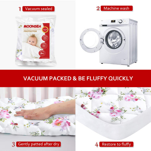 Pack and Play Sheets Fitted, Breathable Thick Playard Lovely Print Cover 39"×27"×5" Compatible with Graco Pack n Play, Floral...