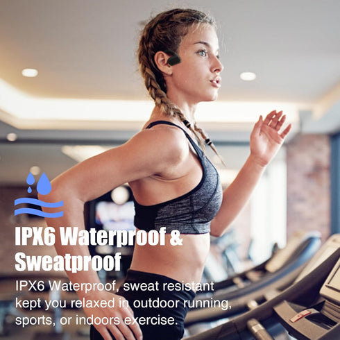 Open Ear Air Conduction Headphones with Mic Bluetooth Wireless Sport Headset Stereo Sound IP67 Waterproof Ultra light Weight for Running Hiking Cy...