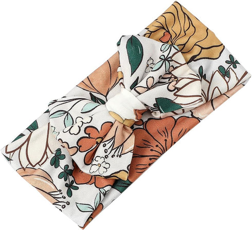 Galabloomer Newborn Receiving Blanket Headband Set Baby Flower Swaddle (caramd)...