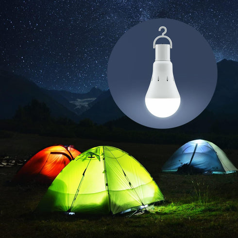 Rechargeable Light Bulbs - Pack of 1 - Battery Operated Long Lasting Emergency Light Bulb with Power Cap - 5000K Color Temperature - 850LM (E26 /1...