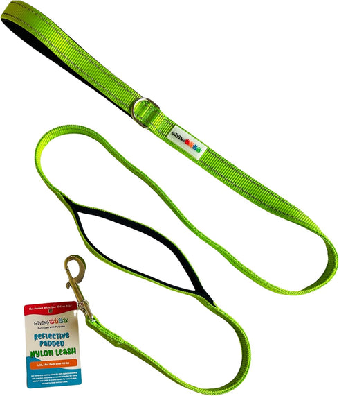 5 Ft Heavy Duty Reflective Nylon Dog Leash with Padded Traffic Handle – 20% of Profits Donated to Animal Rescue - 5/8" Leash for X- Small and Smal...