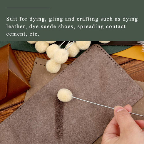 BUTUZE Wool Daubers Wool Daubers Ball Brush Leather Dye Tool with Metal Handle Wool Daubers for Leather Dyes for DIY Crafts Projects (75 Pcs)...