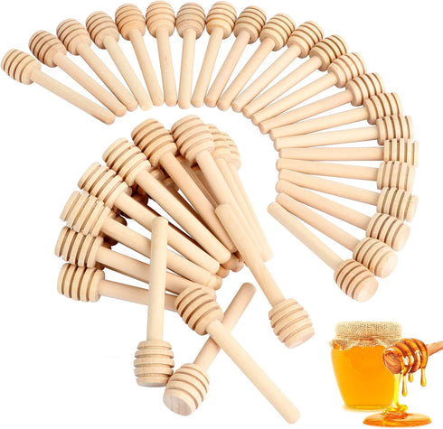 51 PCS Honey Sticks Dipper, 3 Inch Mini Wooden Honeycomb Sticks, Small Honey Stirrer Stick, Honey Sticks for Honey Jar Dispense Drizzle Honey and ...