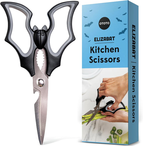 NEW!! Elizabat Kitchen Scissors by OTOTO - Cute Bat Kitchen Shears, Scissors Kitchen Utensils - Bats, Halloween Gifts, Cooking Scissors, Kitchen G...