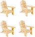 od Adirondack Miniature Chair - Unfinished Natural Wood Wedding Cake Topper Favor Mini Doll Furniture Dollhouse Top Decoration Beach Theme (4 Pack...