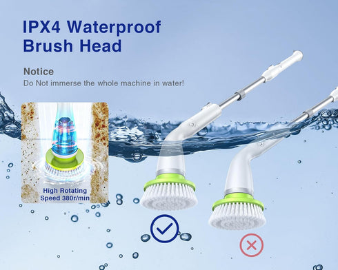 LABIGO Brush Head 4 Pack, Replaceable Brush Heads for Spin Scrubber, Cordless Spin Scrubber Power Cleaning Brush for Bathroom Floor?Green?...