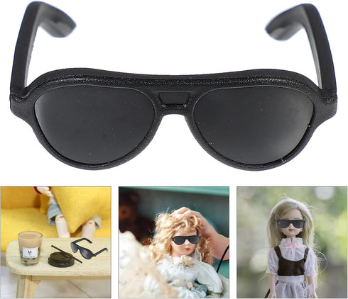 STOBOK 160pcs Doll Glasses Toys, Mini Doll Sunglasses Miniature Doll Eyeglasses Black Sunglasses Doll Costume Accessories for DIY Doll Dressing Su...