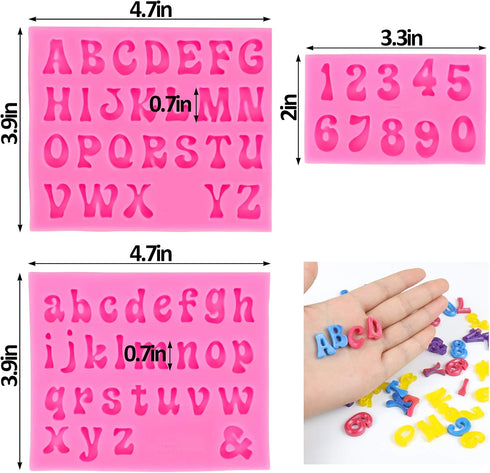 Palksky 3 Pieces Letter Molds for Chocolate Covered Strawberries, Silicone Fondant for Breakable Hearts and Cake Decorating, Lowercase Uppercase N...