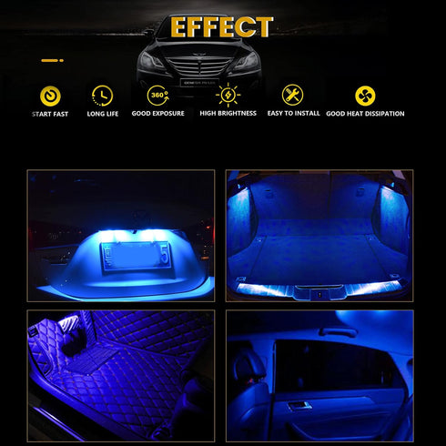 YM E-Bright 20-Pack 194 Led Bulb Blue, T10 168 912 W5W 2825 LED Bulb for Car Interior Dome Map Light Trunk Door Dashboard License Plate Light Lamp...