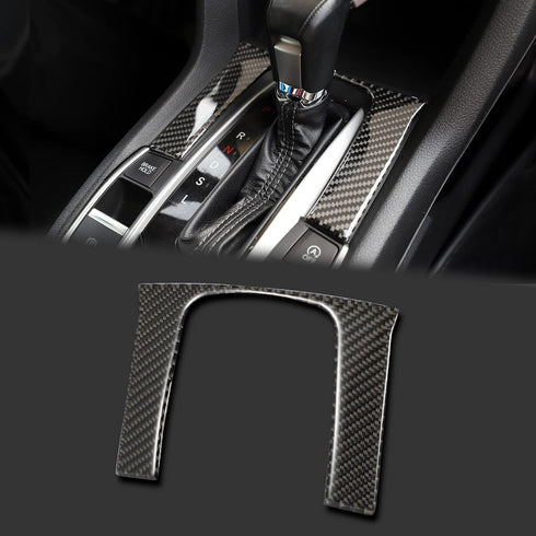 TOMALL Gear Shift Panel Decal Compatible with Honda Civic 2016 2017 2018 2019 2020 2021 Accessories 10th Gen Gear Shift Cover Trim Black Carbon Fi...