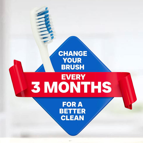 Sensation Expert Toothbrush with Care Cap for Deep Cleaning, Soft Rubber Handle, Medium Bristles, Ideal for Adults, 4 Count (Pack of 1)...