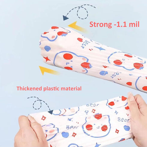 4 Gallon Trash Bags - Drawstring small trash Bags 1.1mil Thick for Bathroom, Kitchen, Bedroom, Office Toilet Home (White-pink, 75Counts)...