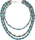 Western Metallic Navajo Pearl Choker Necklace For Women Cowgirls Multi Layer Pearls Turquoise Beaded Boho Chic Statement Necklace Southwestern...