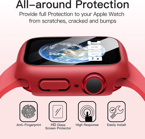 JETech Waterproof Case with Screen Protector for Apple Watch Series 9 8 7 45mm, Built-in Tempered Glass Film Hard PC Bumper Full Protective Cover,...