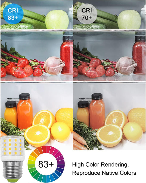 KEI D34L Refrigerator Bulb AC100-265V 3.5W Fridge Light Bulb Replacement, 4W LED Bulb E26 Medium Base Bright Lamp for 40W-60W Freezer Appliance Li...