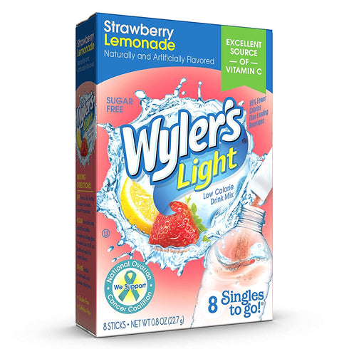 Wyler's Light Singles to Go Caffeinated Servings Strawberry Lemonade (8 Count , Pack of 1)...