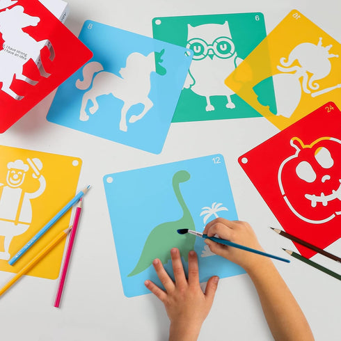 Drawing Stencils Set Large Stencils for Kids 30 Different Patterns are The Gift for Boys and Girls(7.87inch*7.87inch)...