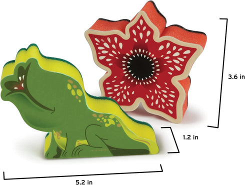 Genuine Fred Stranger Things, Dart and Demogorgon Kitchen Sponges, Non Scratch, Set of Two, Multicolored...