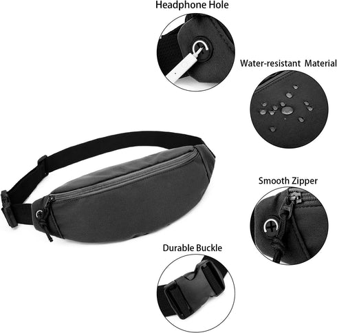 Fanny Packs for Women Men, Waterproof Crossbody Waist Pack, Belt Bag for Travel Walking Running Hiking Cycling...