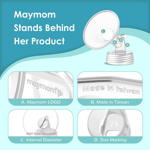 Maymom Pump Parts Compatible with Spectra S1/S2 Pumps; Incl Wide Mouth 25mm Flanges; Not Original Spectra Flang, Spectra Shield (Two Flanges)...