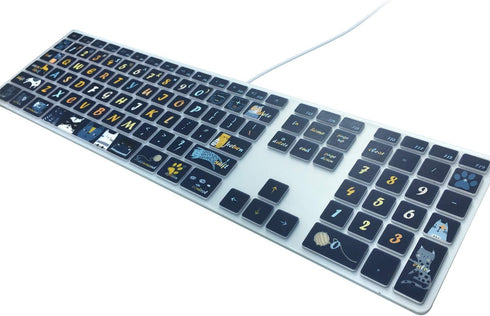 Silicone Keyboard Cover Skin for Apple iMac Keyboard with Numeric Keypad Wired USB MB110LL/B(Model: A1243), Cute Print, US Layout, Cat...
