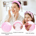 Wecoe 2pcs Skincare Headband For Washing Face Spa Makeup Face Wash Headband Cute Pink Black Cheetah Leopard Printed Puffy Sponge Bubble Headband H...