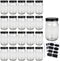 QAPPDA Mason Jars,Glass Jars With Lids 12 oz,Canning Jars For Pickles And Kitchen Storage,Wide Mouth Spice Jars With Black Lids For Honey,Caviar,H...