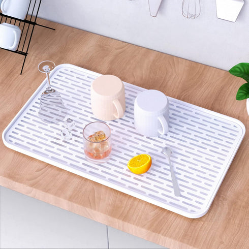 SOSMAR Dish Drain Board, 16' x 9', 1.3L Large Water Storage Capacity, Coffee Tea Tray, Fruit, Bathroom Accessories Holder...