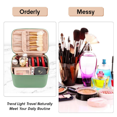 OCHEAL Makeup Bag, Large Capacity Make Up Bag for Cosmetics Vertical Storage,Toiletry Bag Skincare Makeup Organizer Bag for Travel,With Makeup Bru...