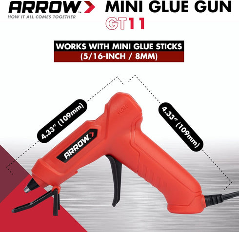 Arrow GT11 10-Watt Electric Hot Melt Mini Glue Gun for Crafts, Fabric, Decorating and Wood...