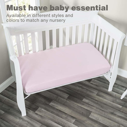 Everyday Kids 2-Pack Fitted Crib Sheets, 100% Soft Breathable Microfiber Baby Sheet, Fits Standard Size Crib Mattress 28in x 52in, Pink Nursery Sh...