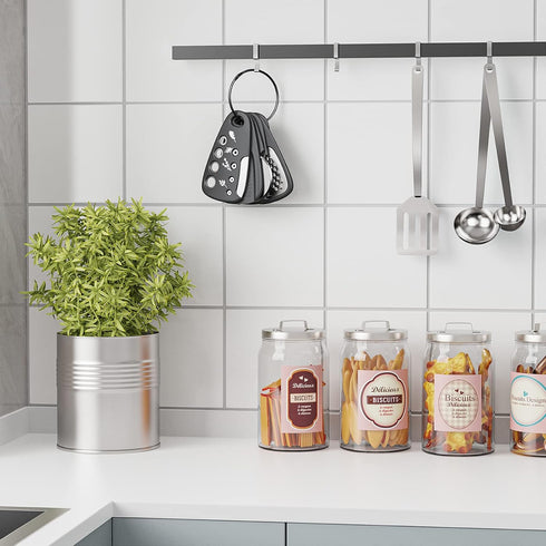 Kitchen Unique Gadgets Set 6 Pieces, Space Saving, Cheese Grater, Bottle Opener, Fruit Vegetable Peeler, Pizza Cutter, Garlic Ginger Grinder, Herb...