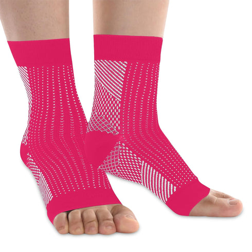 1 Pack Compression Plantar Fasciitis Socks Ankle Compression Sleeve Heels Arch Supports & Heel Pain Relief Ankle Supports for Men and Women (Pink,...