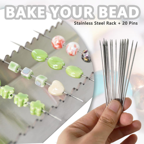 UPTTHOW Bead Baking Rack, Polymer Clay Tools, Drying Rack for Polymer Clay Jewelry Making Tool with 20 Skewers...