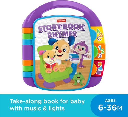 Fisher-Price Baby Learning Toy Laugh & Learn Storybook Rhymes Musical Book with Lights & Sounds for Infants Ages 6+ Months (Amazon Exclusive)...