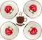 4 PCS Mushroom Coffee Spoon Rest Ceramic Spoon Rests Gold Rim Coffee Bar Accessories Teaspoon Rest Coffee Stir Spoon Rest Mini Cooking Spoon Holde...