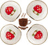 4 PCS Mushroom Coffee Spoon Rest Ceramic Spoon Rests Gold Rim Coffee Bar Accessories Teaspoon Rest Coffee Stir Spoon Rest Mini Cooking Spoon Holde...
