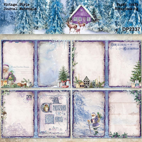 A5 size Merry Christmas Santa Theme Dot Scrapbook, DIY Album Scrapbook Paper,Greeting Card Making Background Paper Craft Supplies Painting Decorat...
