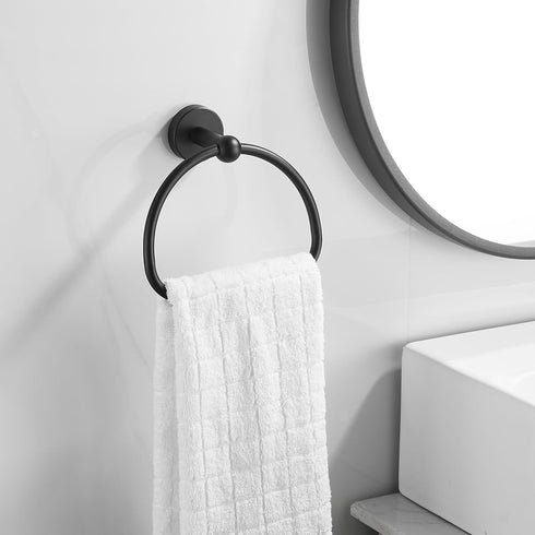Leyden Matte Black Toilet Paper Holder and Hand Towel Holder, 2 Pieces Bathroom Hardware Accessories Set, SUS304 Stainless Steel Sturdy Wall Mount...