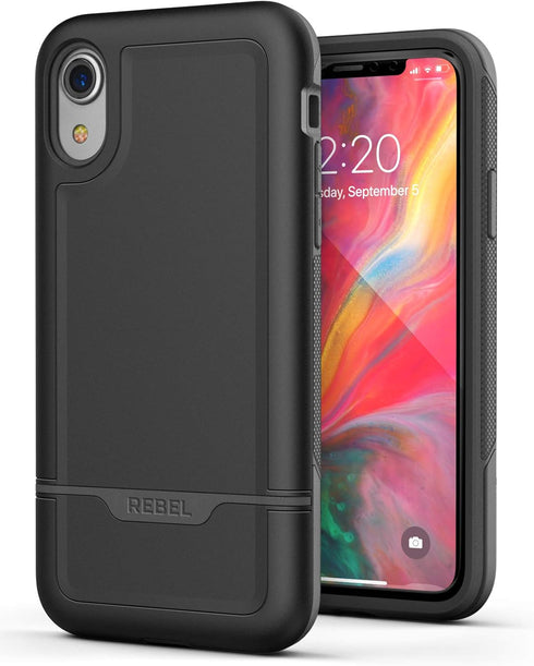 Encased iPhone XR Belt Clip Rugged Holster Case, Heavy Duty Protective Cover Holder (Rebel Armor Series) Black...