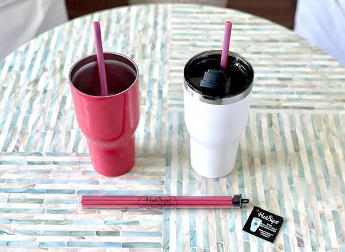 Reusable Drinking Straws with travel case, Made in USA, Cups 12-32 oz - For both Hot and Cold Beverages, Water/Coffee/Tea 4 Large 9.5"...