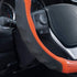 Motor Trend SW-812 Orange Ultra Sport Pebbled Leather Steering Wheel Cover with Carbon Fiber Detail-Universal Fit for Standard Sizes 14.5 to 15.5 ...