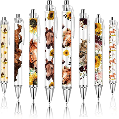 8 Pcs Ballpoint Pens for Women and Girls 1.00 mm Cute Writing Pens Black Ink Fancy Pens Fine Point Smooth Writing Pens for Journaling, Aesthetic S...