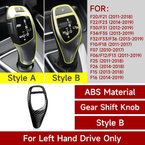 HENGYUESHANG Car Sticker Decals Gear Shift Knob Cover Carbon Color ABS Trim fits for BMW F20 F21 F22 F30 F31 F32 F33 F34 F35 F36 F07 F10 F12 F15 F...