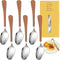 Daily Treasures Dinner Spoons Set, 6Pack 6.7" Food Grade Stainless Steel Spoons, Imitation Wood Handle Flatware Spoons for Coffee Dessert Tea Home...