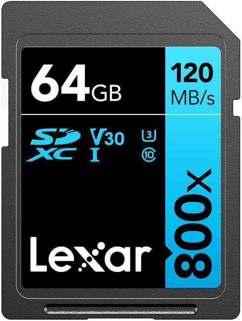 Lexar BLUE Series High-Performance 800x 64GB UHS-I SDXC Memory Card...