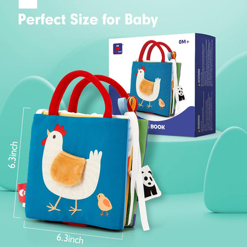 Baby Toys 0-6 Months - High Contrast Newborn Toys - Baby Tummy Time Books 0-6 Months with Crinkle, Squeaky Sounds, Touch Feel, Visual Stimulation ...