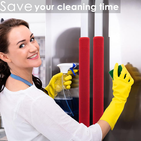 ZAWAGIIK 6Pcs Refrigerator Door Handle Cover Washable Kitchen Appliance Decor Handles Fridge Oven Microwave Dishwasher Antiskid Protector, Keep Off Fingerprints Food Stains (Red)